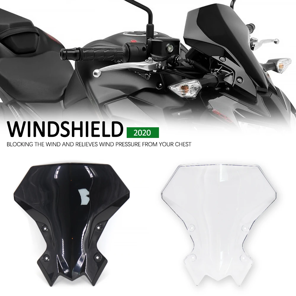 

New Motorcycle Windshield Screen Visor Windscreen Double Bubble Wind Deflector For Kawasaki Z 900 Z900 Z650 2020 2021 2022 2023