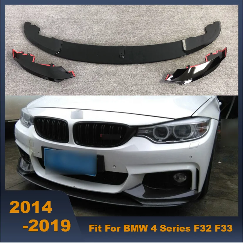 

Front Bumper Lip body kit For BMW 4 Series F32 F33 F36 M Sport 425i 430i 440i PP Glossy matt Black 2014-2019