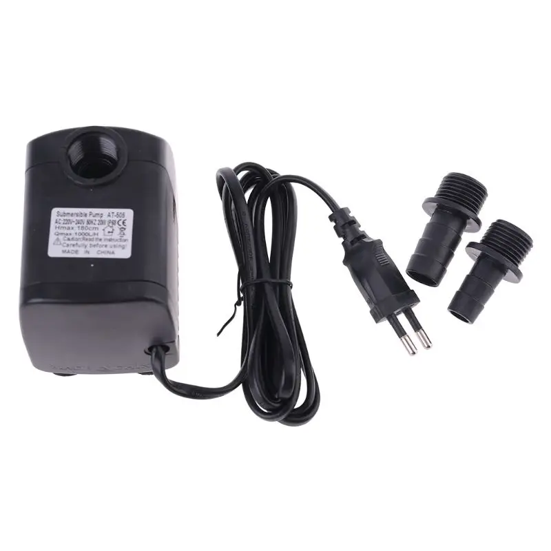 220V 20W 1000L/H 브러시리스 잠수정 분수 워터 펌프 잠수정 펌프 수족관 프로 워터 펌프 EU 플러그