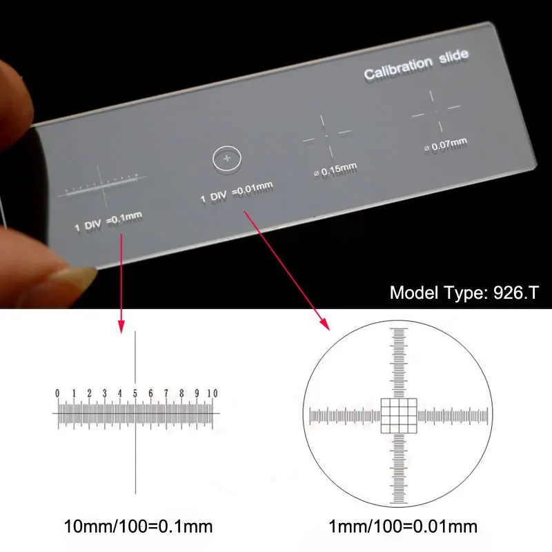 Microscope Stage Micrometer Slide Optical Glass Measuring Tool Measurement Reticle for Biological Stereo Video Microscopio