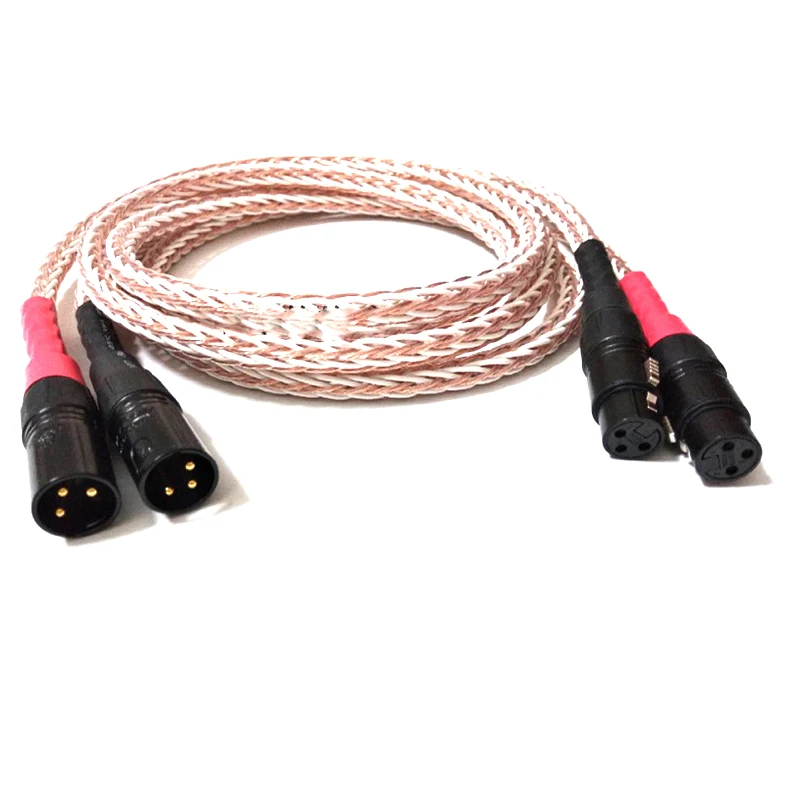 Hifi 8TC 7N OCC Pure Copper XLR Audio cable Balance cable XLR Cable Male to Female M/F Audio Cable