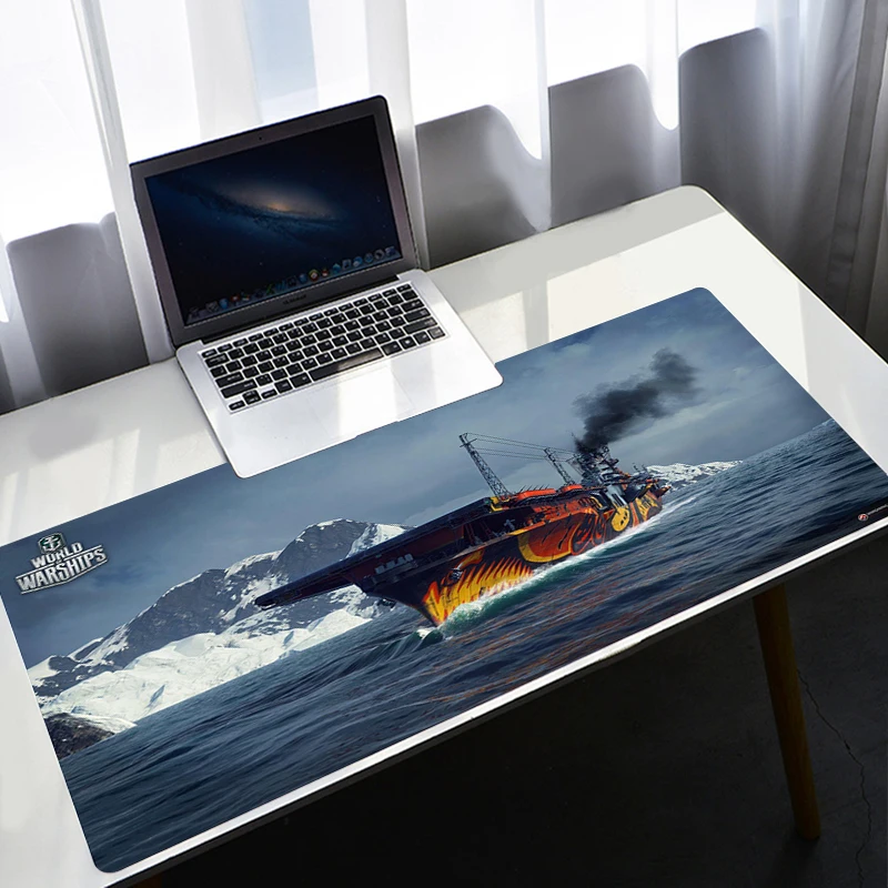 World of Warships-alfombrilla de ratón grande para juegos, alfombrilla de ratón con borde de bloqueo, teclado de ordenador portátil, alfombrilla de escritorio para ratón Dota CSGO