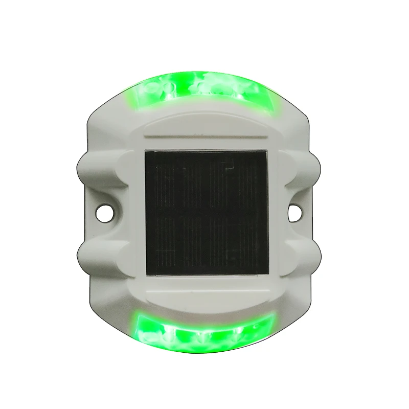 

Steady Mode white color Plastic Green LED Solar Powered Road Stud Reflective Ground Light Path Deck Dock Warning Light