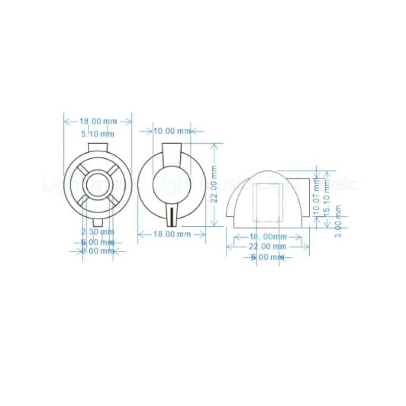 Perillas de Pedal de efecto de Guitarra de cabeza de pollo de plástico, perillas de Control de amplificador de Guitarra, perilla de potenciómetro de