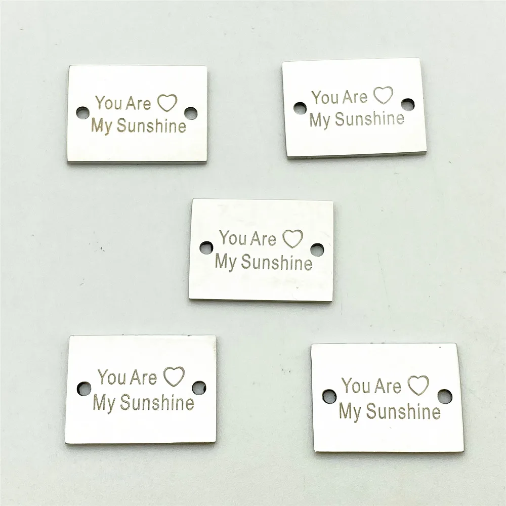 You Are My Sunshine Love Stainless Steel Connectors 5pcs/lot Jewelry Findings Fit Handmade Earrings Necklace Diy Jewelry Making