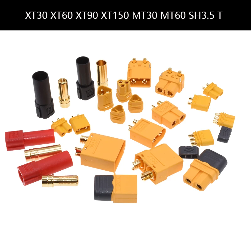 

XT60 XT30 XT60H XT30U XT90 T MR30 Plug Connector Male Female RC Quadcopter FPV Racing Drone batería Lipo