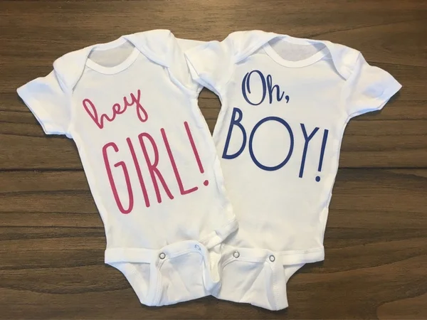 Twin Girl & Twin Boy Matching Clothes Gender Reveal Baby  Hey Girl Oh Boy Newborn Infant Romper Jumpsuit Outfits