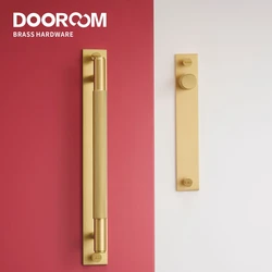 Dooroom Brass Furniture Handles Modern Stripe With Plate Cupboard Wardrobe Dresser Shoe Box Drawer Cabinet Knobs Pulls Knobs