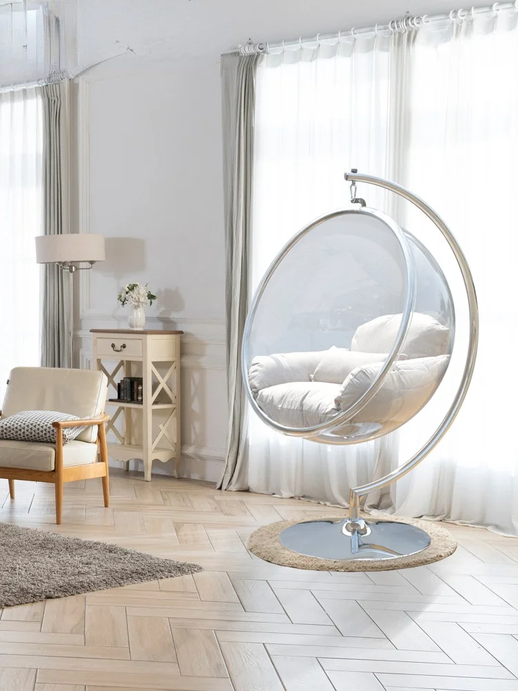 

Space Bubble Chair Transparent Glider Single Cradle Chair Indoor Balcony Lazy Hanging Basket Chair Swing Rocking Chair