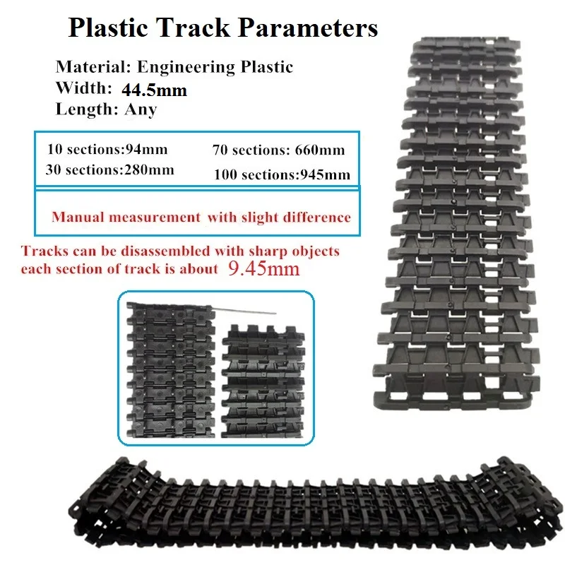 Plastic Track for Robot Tank ChassisNon-shock-absorbing Chain Pedrail Thread Wheel for Crawler Caterpillar Tracked Vehicle