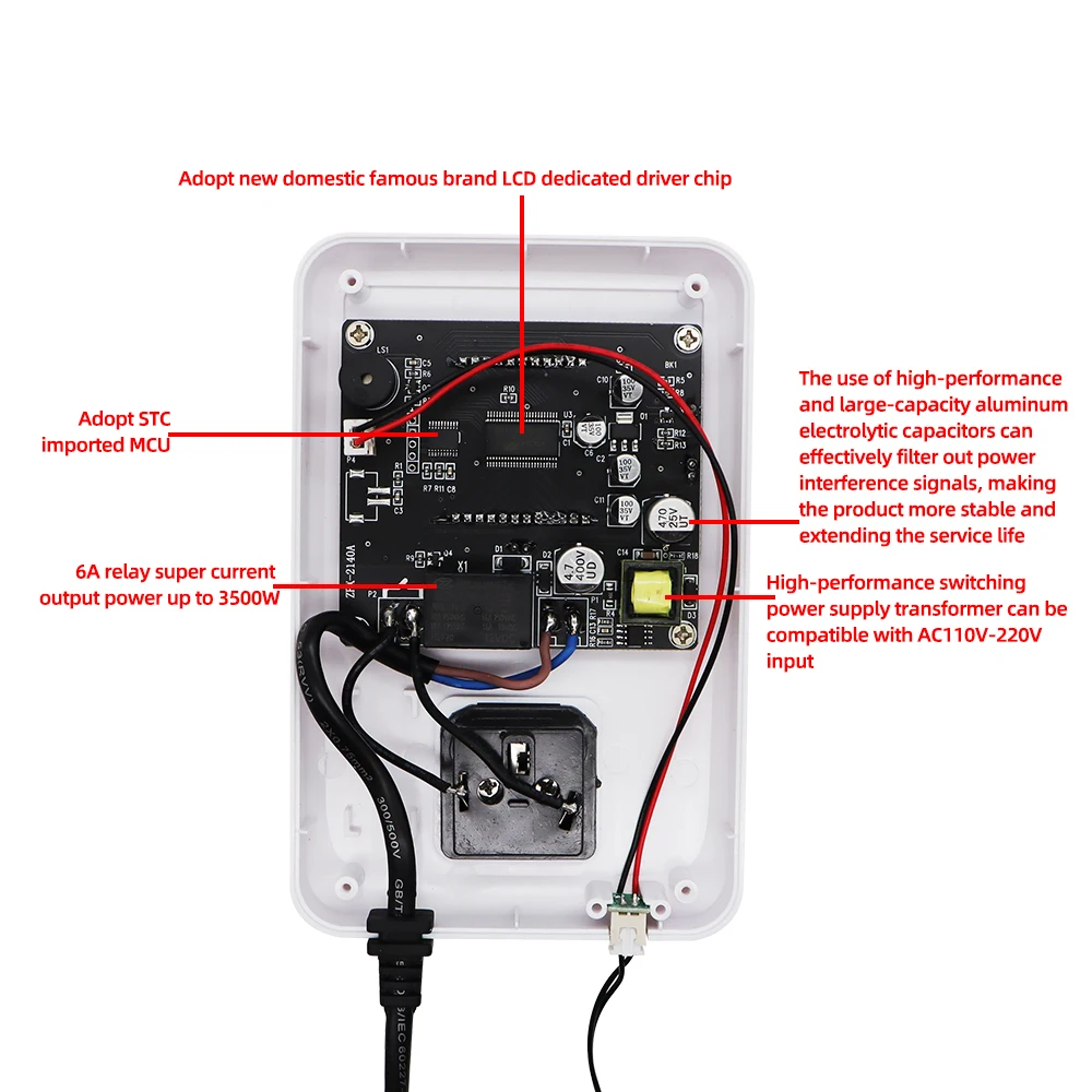 ZFX-2140A Digital Microcomputer Thermostat 2200W-3500W Temperature Controller Switch Thermostat 30% off