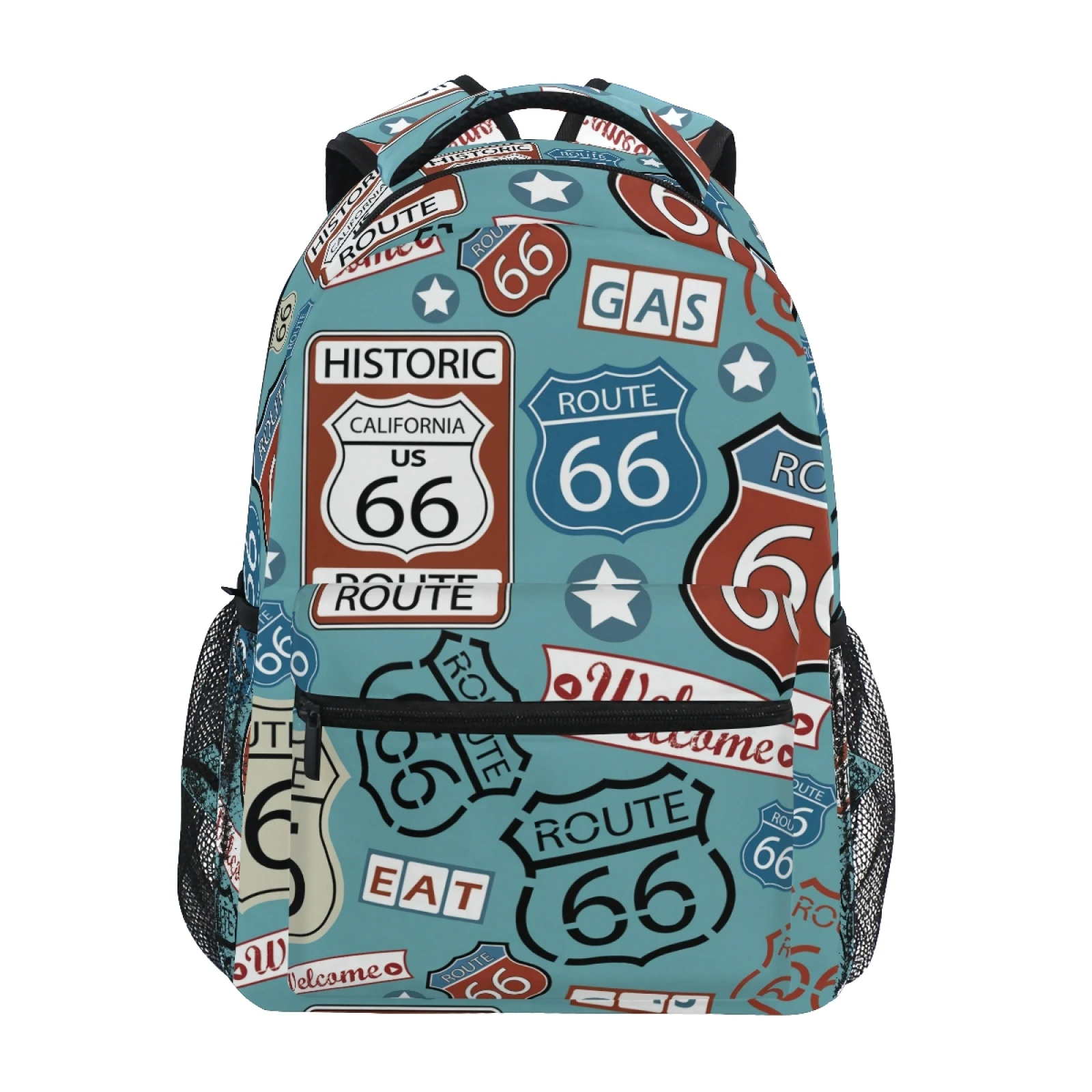 

ALAZA New School Backpacks For Boys American Route 66 Print School Bag For Girls 17 Inch Laptop Backpack For Teenagers Schoolbag