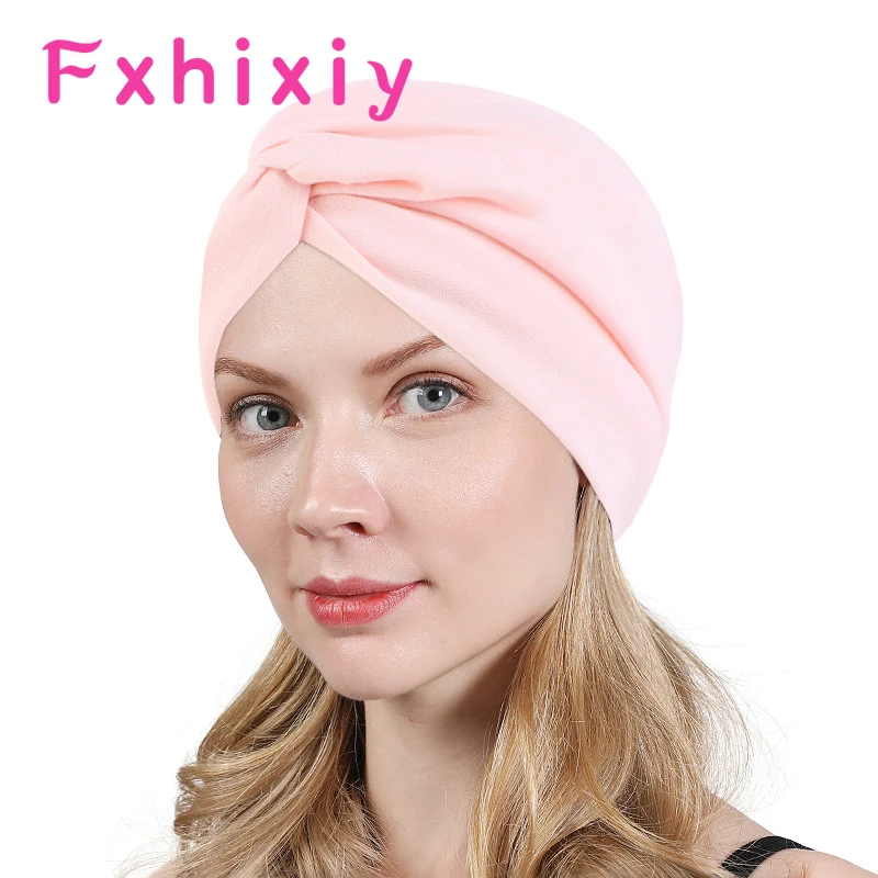 

Turban Hat Women Fashion Soft Knot Pleated Turban Cap Beanie Headwrap Sleep Hat Twist Turban Headbands Cap Indian Hats Accessory