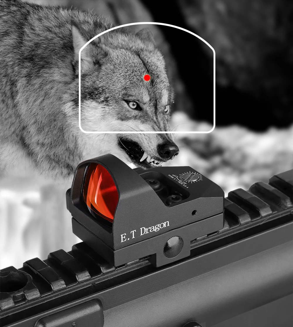 

E.T Dragon Tactical Red Dot Scope 2 MOA Red Dot Sight 20mm Waterproof Shockproof for Real Hunting GZ20131