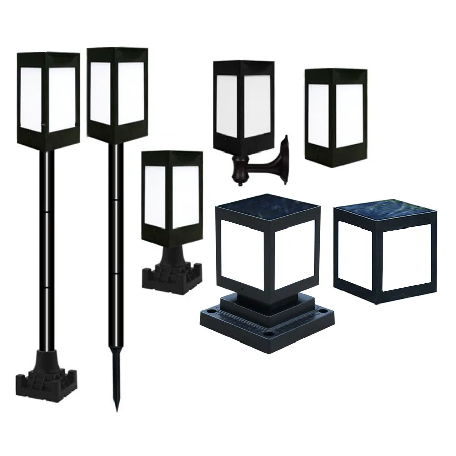 BEIAIDI Solar Pathway Ground Light Outdoor Villa Garden Balcony Landscape Lamp Waterproof Solar Pillar Post Lamp Street Light