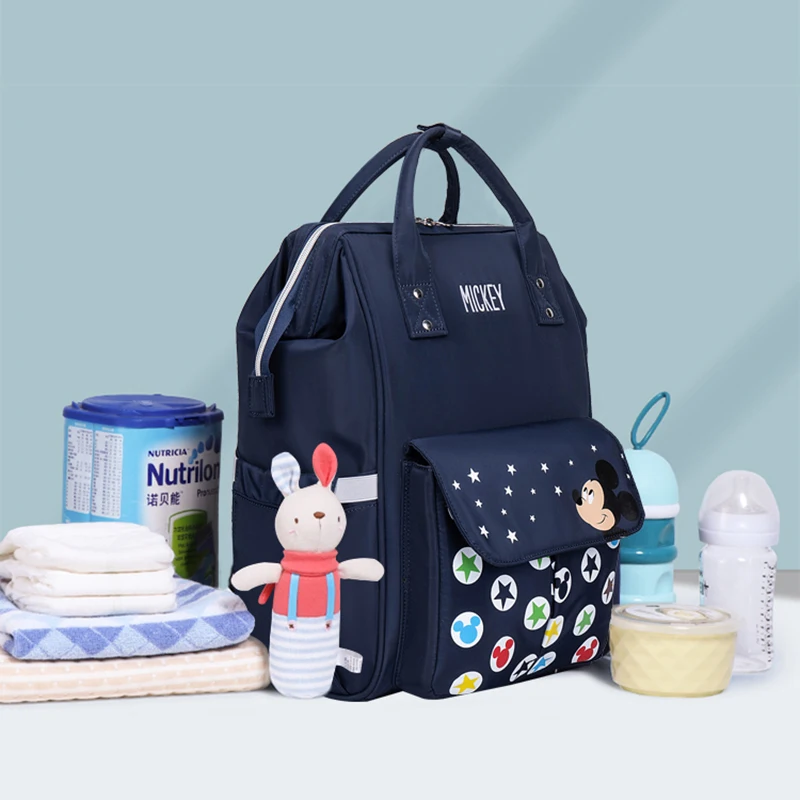 New Cartoon Mickey Minnie USB Diaper Bag Organizer Maternity Bag For Stroller Nappy Bag Backpack Nursing Bag For Baby Care