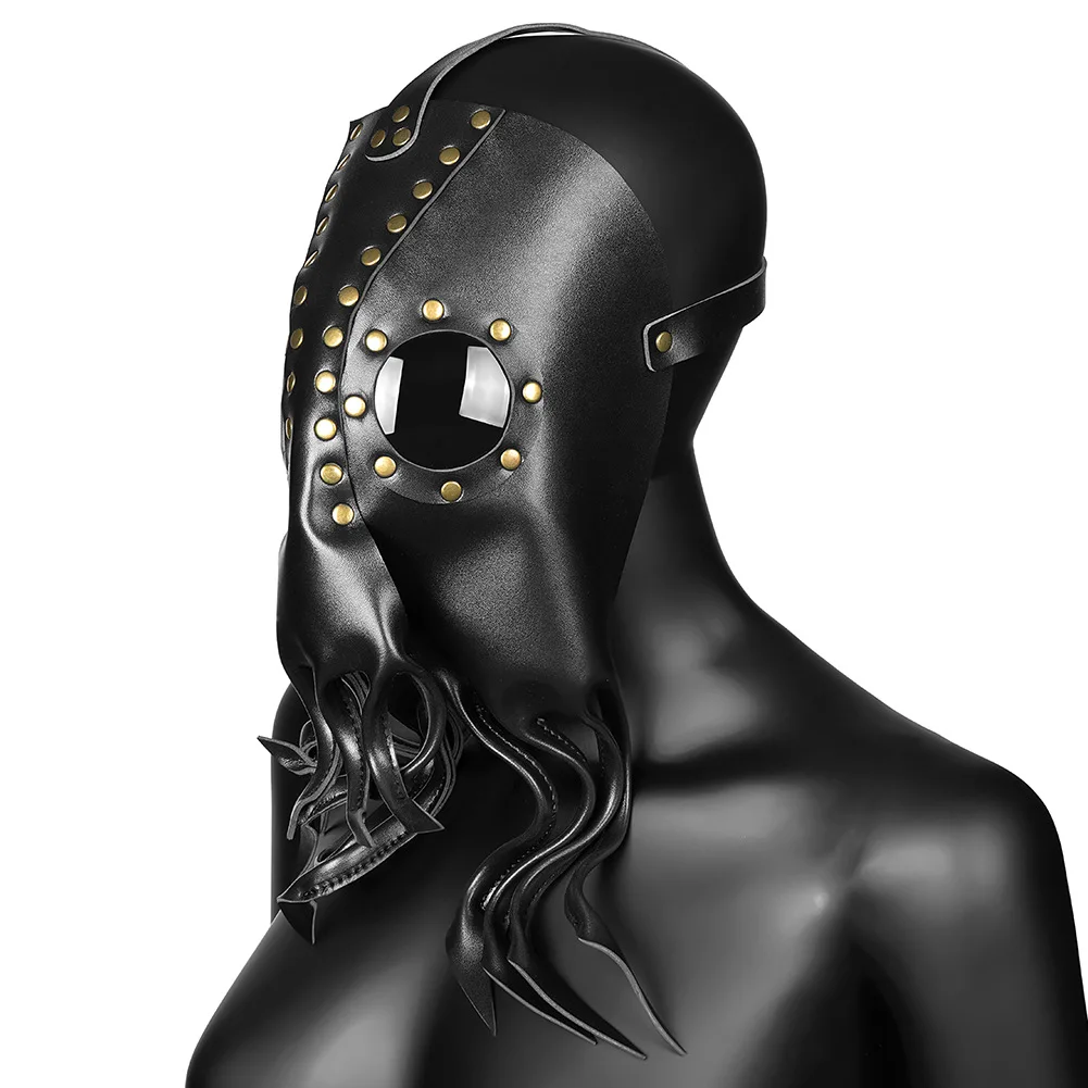PU Leather Octopus Masks Halloween Steampunk Funny Mask Devil Party Cosplays Costume Mask Masquerade Mask Adult Pu Horror Masque