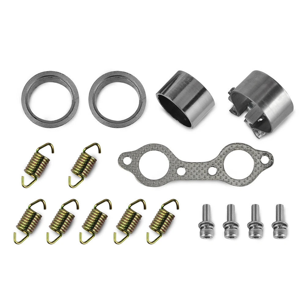 NICECNC Exhuast Muffler Kit Manifold Bolt Gasket Donut Seals Spring Fit For POLARIS RZR 800 4X4 EFI 2008-2011 2010 2009