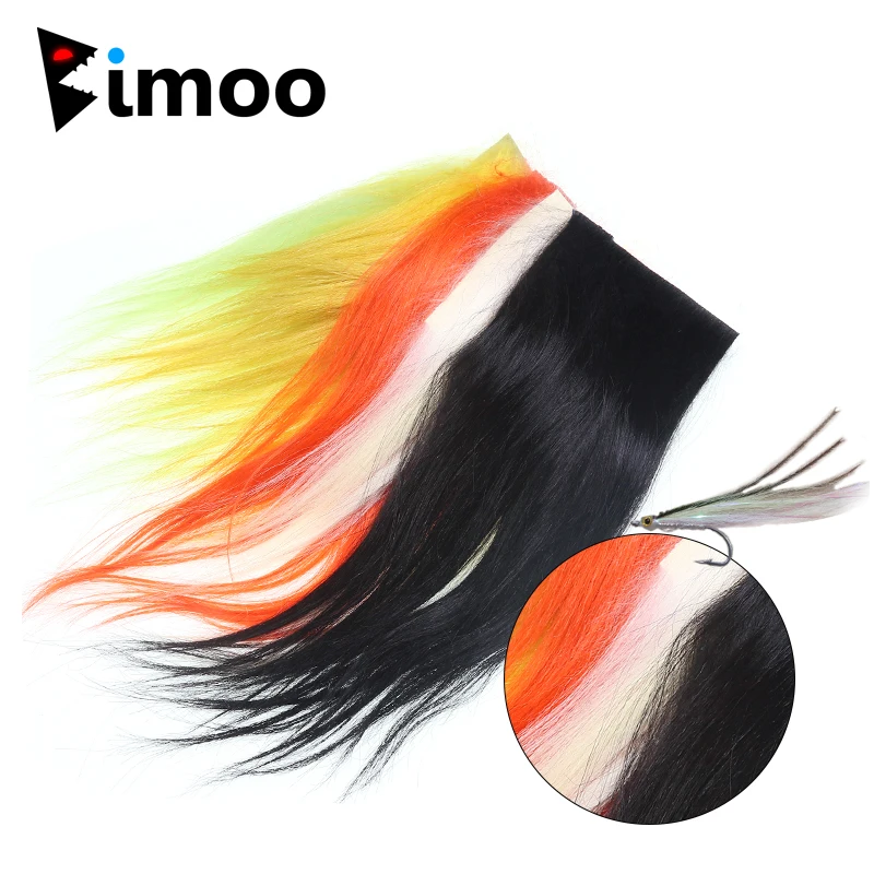 Bimoo 1pc Cashmere Goat Fly Tying Hair Material for Sunray Shadow Collie Dog and Streamer Saltwater Flies Long Natural Fibers