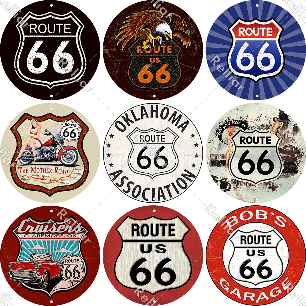 

Металлические жестяные знаки Classic Route 66, винтажный художественный постер для девочек, пластины для мотоцикла и автомобиля, декоративные таблички для гаража, дома, бара