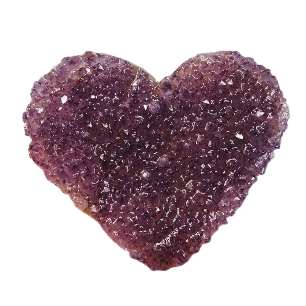 Natural Gemstone Uruguay Red Quartz Amethyst Heart Shape Gift Love Symbol Home Spiritual Decoration and Crystal Healing 95mm