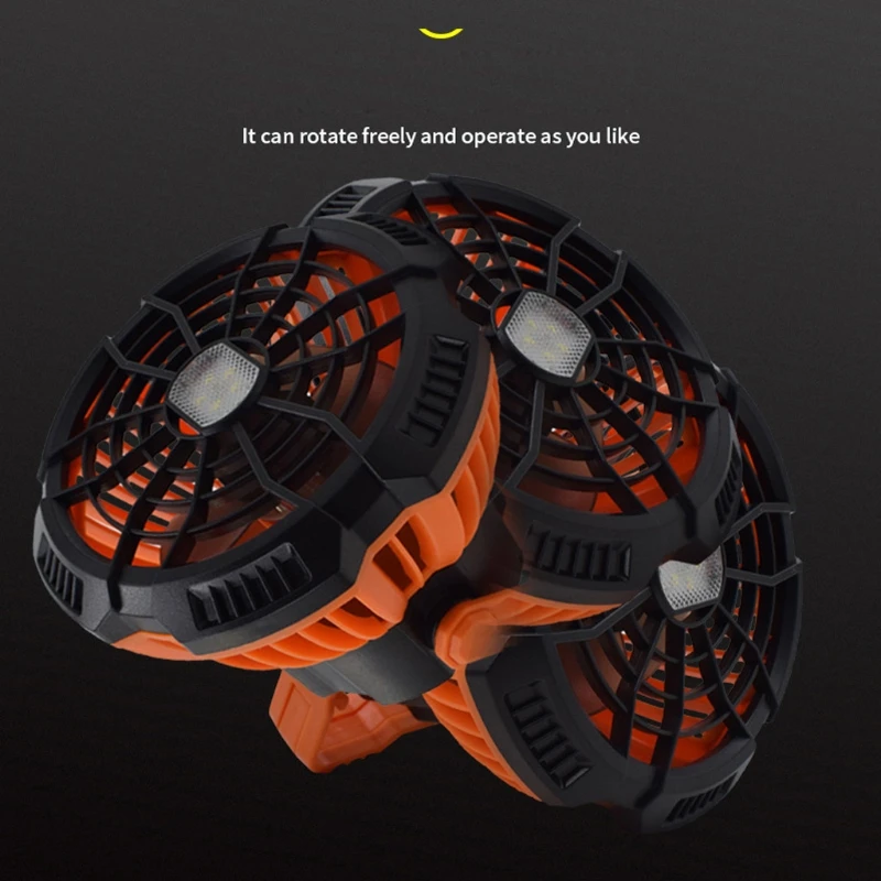 5200mAh USB قابلة للشحن التخييم مروحة مع LED فانوس توقيت التحكم عن بعد 3 سرعة سقف معلق مروحة لغرفة النوم المنزل J6PE