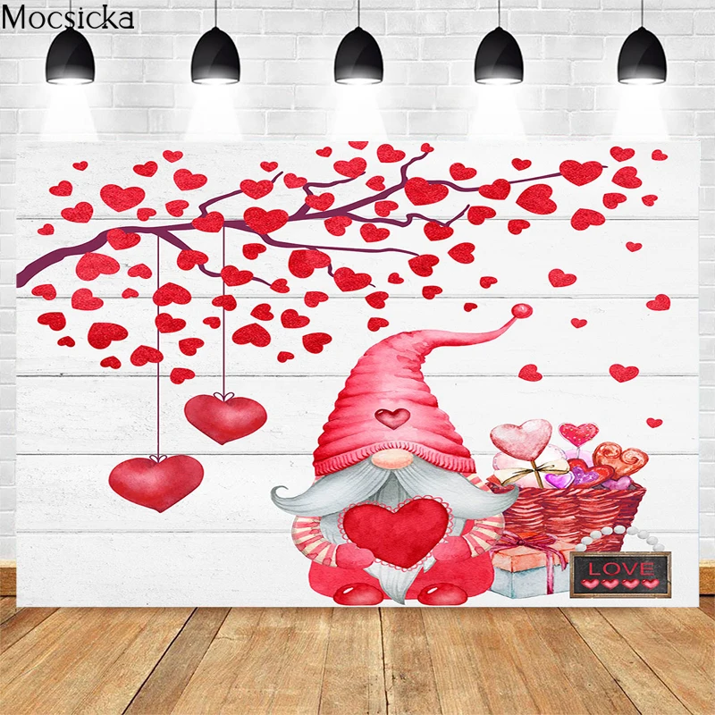 

Mocsicka Valentine's Day Photography Background Dwarf Love Gift Decoration Props Confession Wedding Shower Photo Backdrop Banner