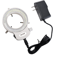 Adjustable 144 LED Light Microscope Ring Light Illuminator Bright Lamp with Adapter for Digital Stereo Microscope