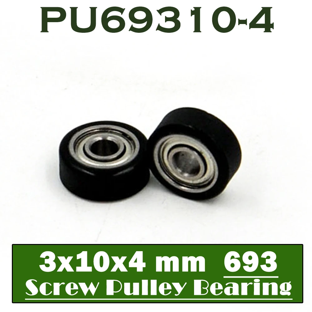 PU 693 Polyurethane Covered Bearing 3*10*4 mm ( 4 PCS ) Shaft 3mm PU69310-4 Urethane Cover PU693 Bearings