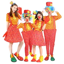 Clown Cosplay Halloween Costumes For Woman Man Family Girls Boys Kids Performance Party Carnival Show
