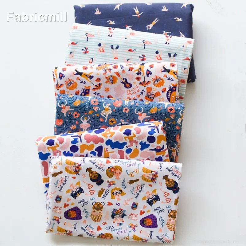 New Digital Printing Cotton for Sewing Patchwork BJD Baby Clothes DIY Handmade Illustration Character Fabric