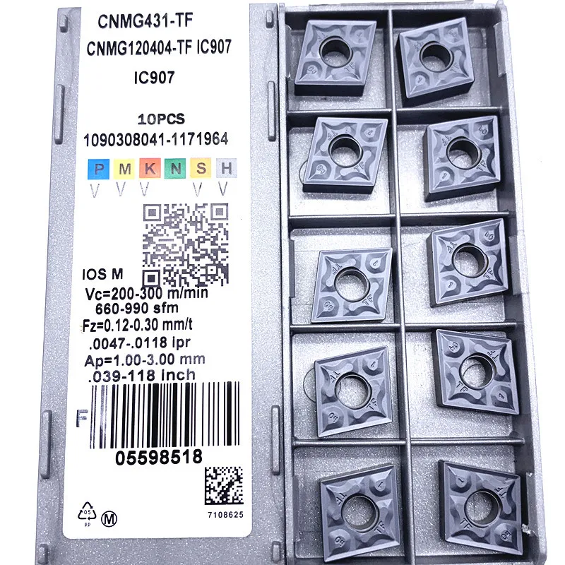 Токарный станок CNMG120404 IC908 CNMG120408 TF IC907, токарный инструмент для наружной обточки, высококачественный CNMG 120404 120408, режущий