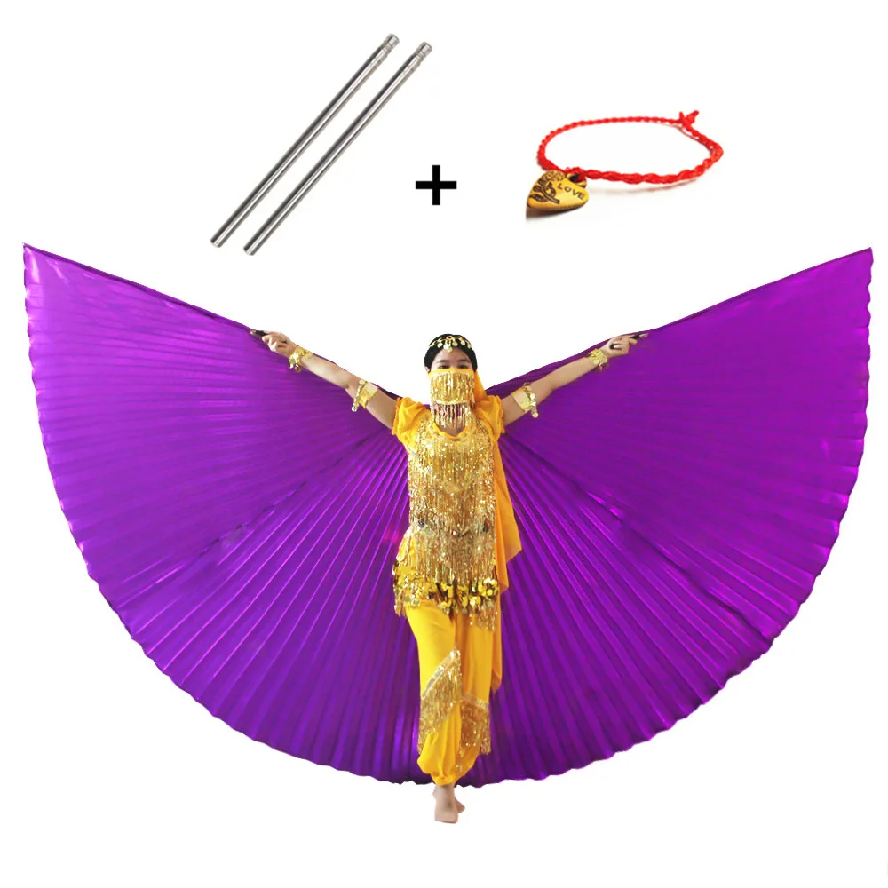 Bauchtanz Flügel Isis Flügel Bauchtanz Zubehör Bollywood Orientalische Ägyptische Stöcke Kostüm Erwachsene Kinder Kinder Frauen Gold – Detail 10