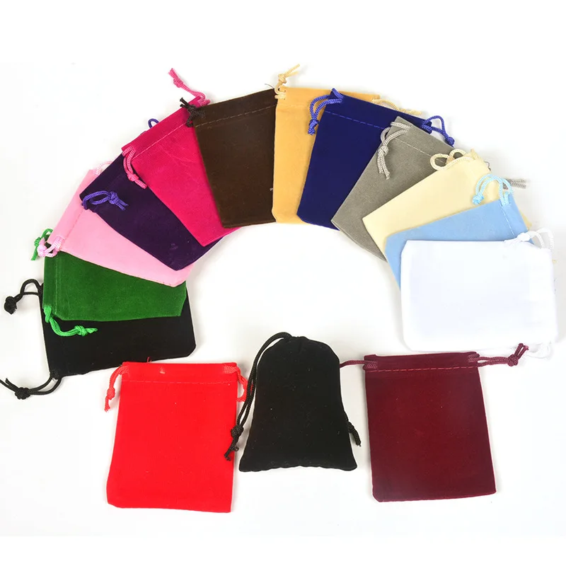 10Pcs Velvet Bag Drawstrings Pouches Gift Bags  6 Size Jewelry Display Packing Bags Earphone Mobile Power Storage Bag