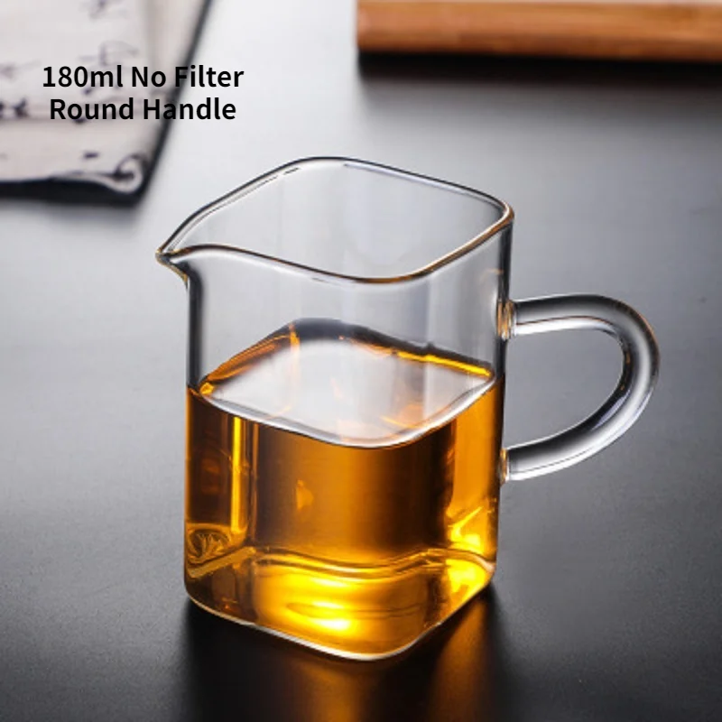 Creative Square Transparent Glass Tea Cup with Filter, Teaware, Small Tea Maker, Milk Frothing Pitcher, Teaware, Drinkware