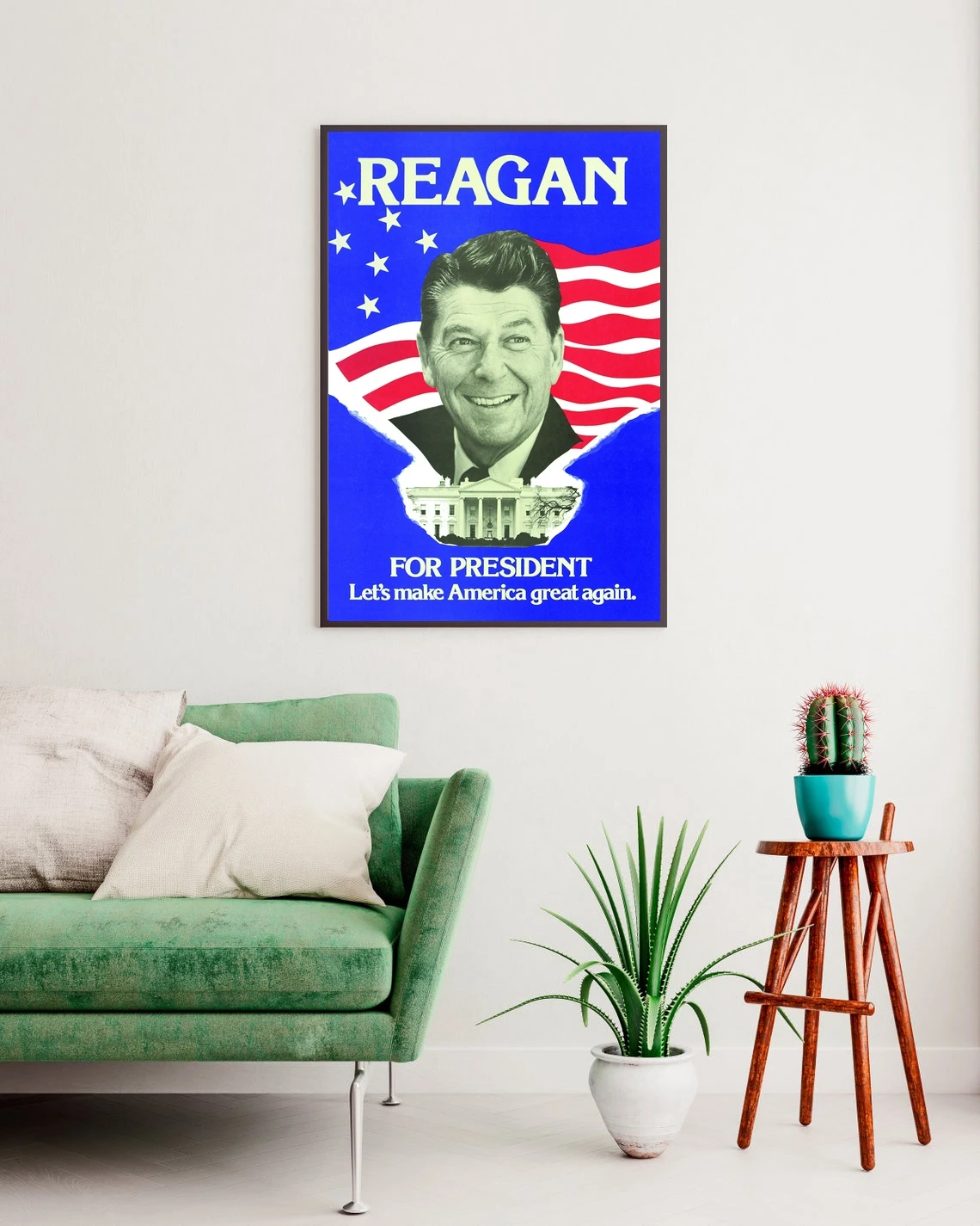 Ronald Reagan Campaign Vintage Ad Poster (1980) Canvas Poster Print Home Wall Painting Decoration (No Frame)