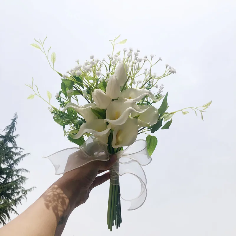 

Bride Wedding Engagement Handmade Small Artificial Wedding Bouquets Wedding Photo Props Wedding Bouquet White Bouquet decor