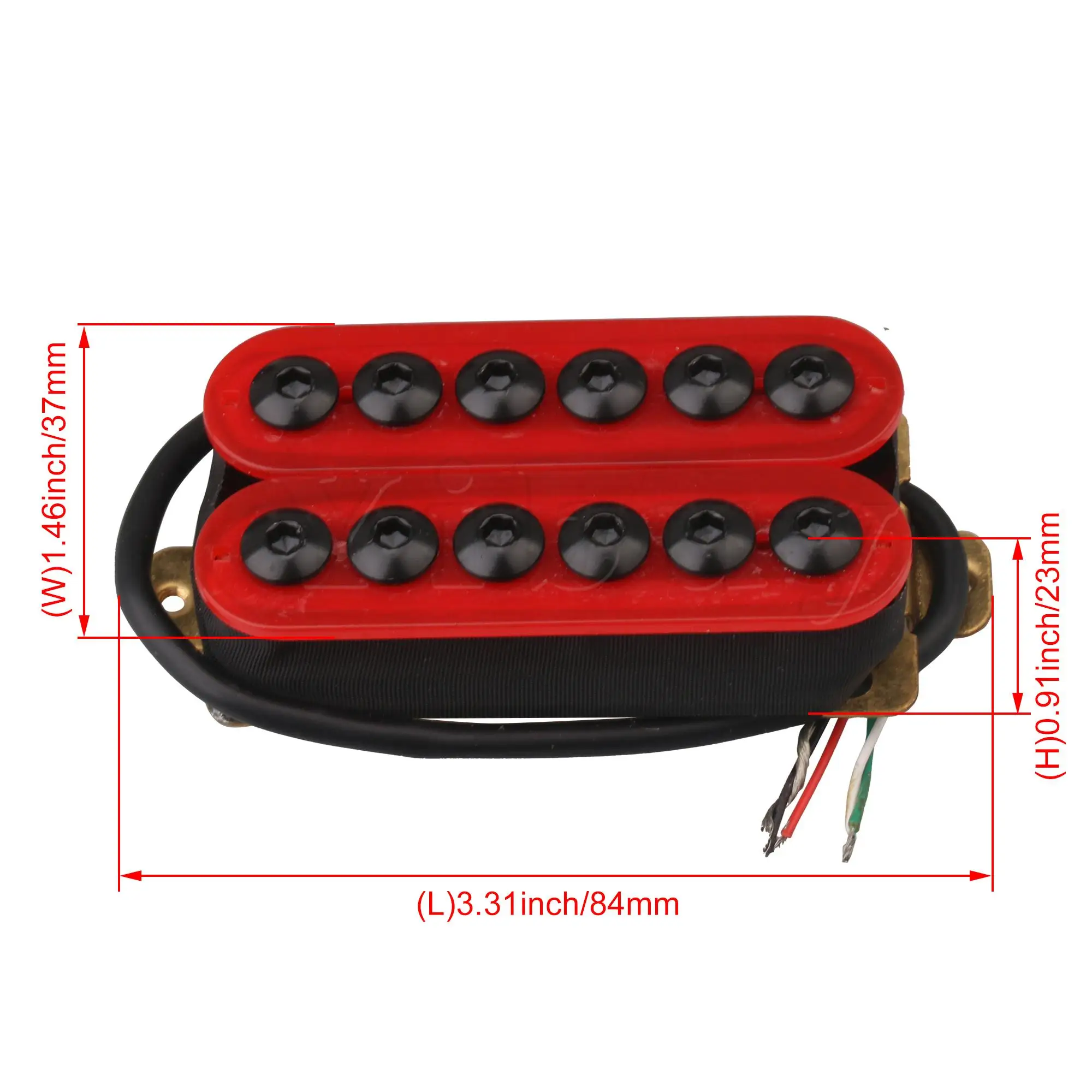 Red HOC-TMB-RD Metal Double Coil Electric Guitar Pickups Humbucker Set