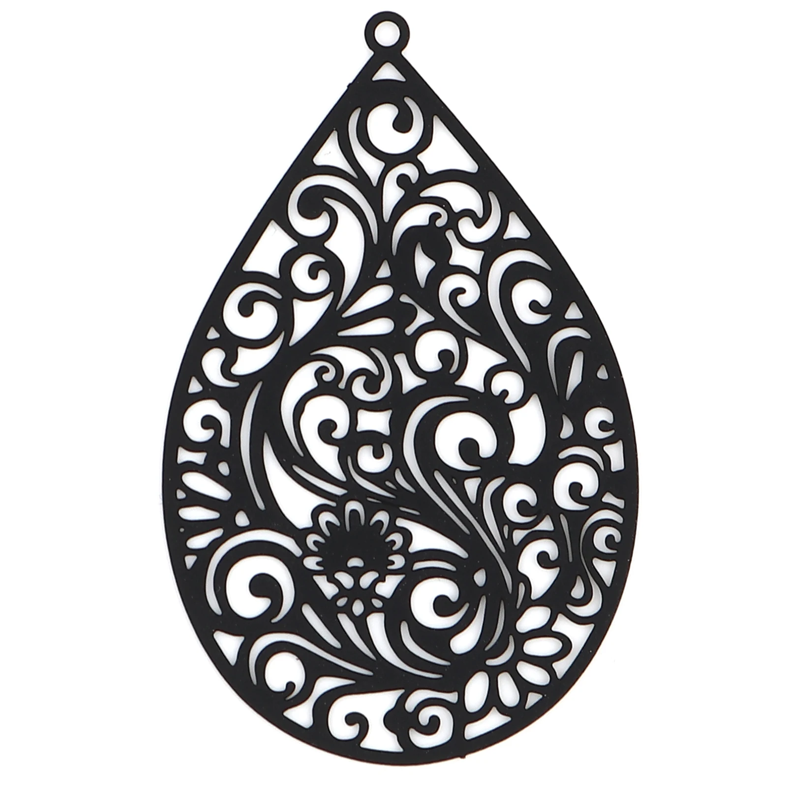 Bohemian Iron Alloy Filigree Stamping Pendants Drop Flower Hollow Filigree Painted Charms Women DIY Making Earrings Jewelry,5PCs