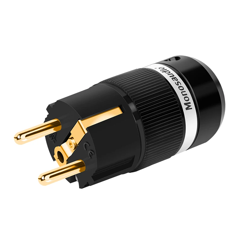 pair Monosaudio Power plug 24K Gold Plated Schuko Power Plug IEC Female connector audio power plug