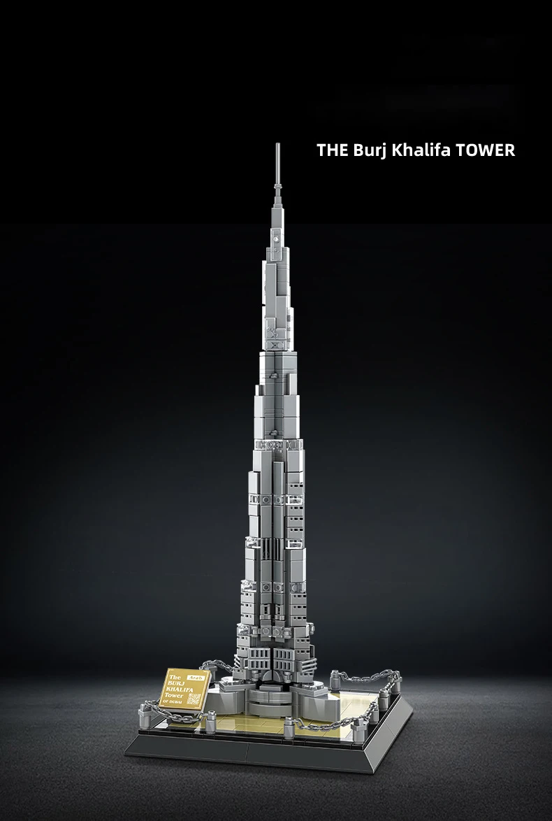 Worlds Tallest Architecture The Burj Khalifa Tower of Dubai Building Blocks Model Assembly Bricks Kits for Kids Adults Toys Gift