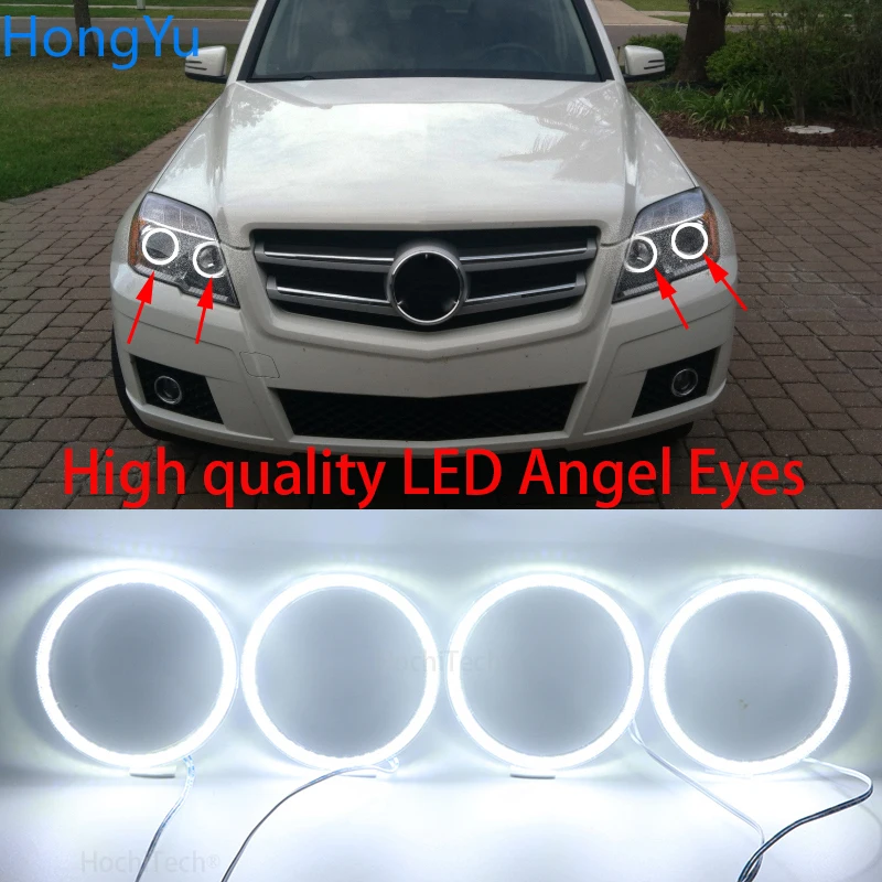 For MERCEDES BENZ GLK CLASS X204 2010 2011 2012 Super Bright white color 3528 SMD led Angel Eyes kit daytime running light DRL