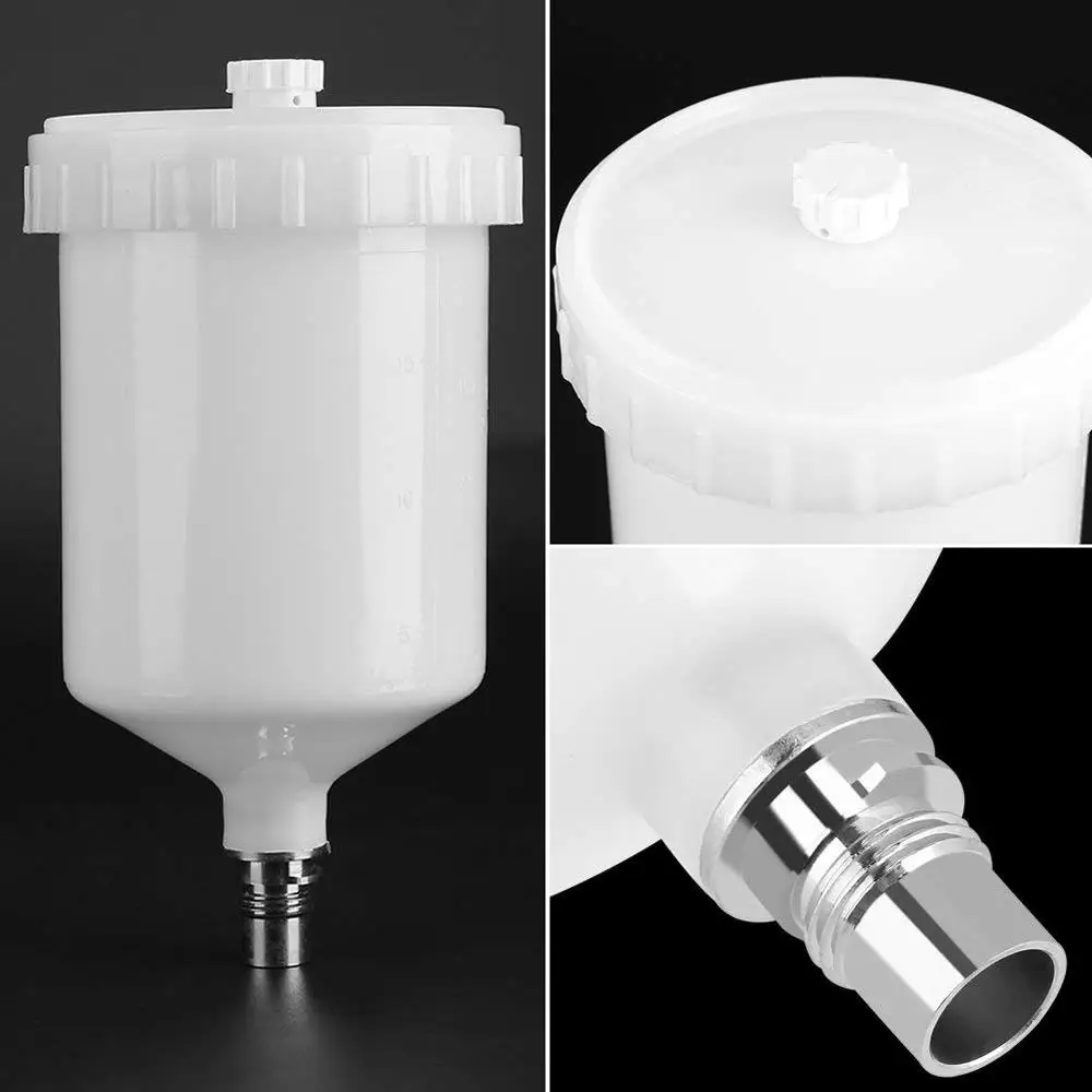 For Sata Sprayer Cup Connector Jet Paint Sprayer 600Ml white Plastic Hvlp Paint Cup Pot Accessories