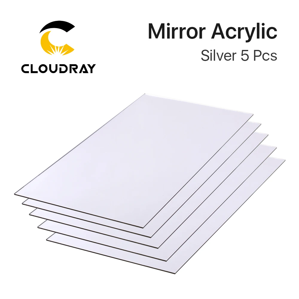 Cloudray Mirror Acrylic 5pcs Gold Silver 30*60*0.3cm DIY Testing Material Wholesale for Co2 Cutting & Engraving Machine