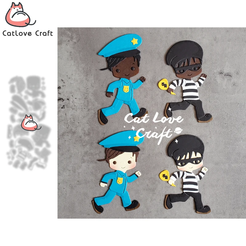 The police catch the thief Metal Cutting Dies Scrapbooking Stencil Die Cuts Card Making DIY Craft Embossing New Dies For 2021