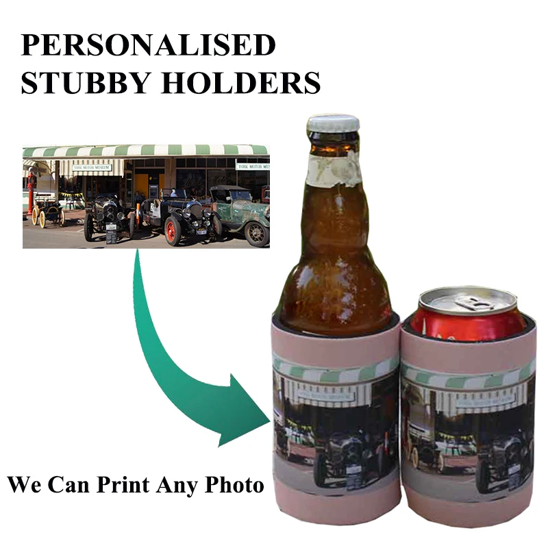 

100pcs Personalised Stubby Holder With Bottom Birthday Wedding Bucks Party Anniversary etc Australian Beer Can Cooler Stubbies