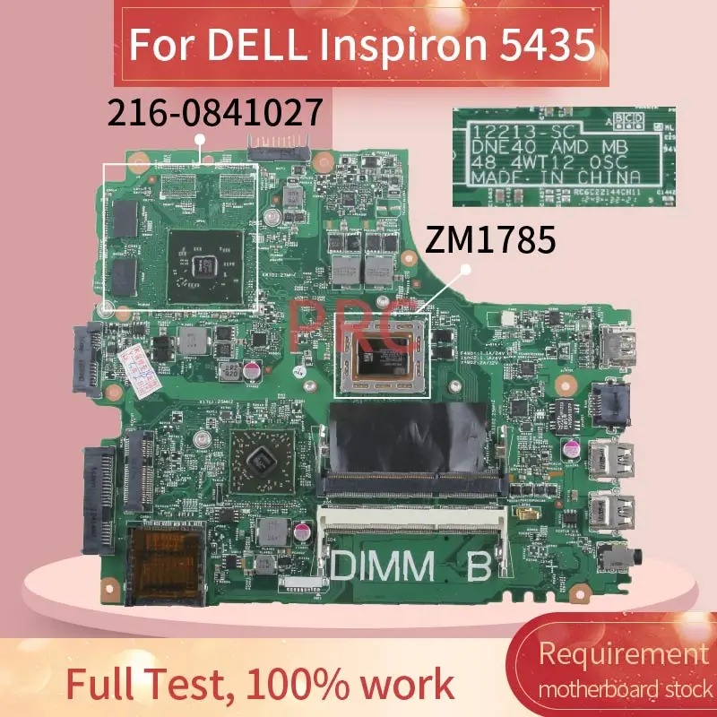 

Материнская плата для ноутбука DELL Inspiron 5435 ZM1785, 12213-SC 216 0841027 DDR3 Подходит для материнской платы ноутбука 3421 5421, протестирована