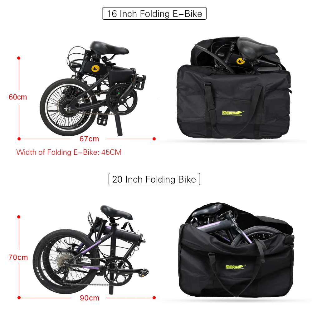 Rhinowalk 16-20 Inch Folding Bike Carry Bag Portable Bicycle Carry Bag Cycling Bike Transport Case Travel Bicycle Storage Bag