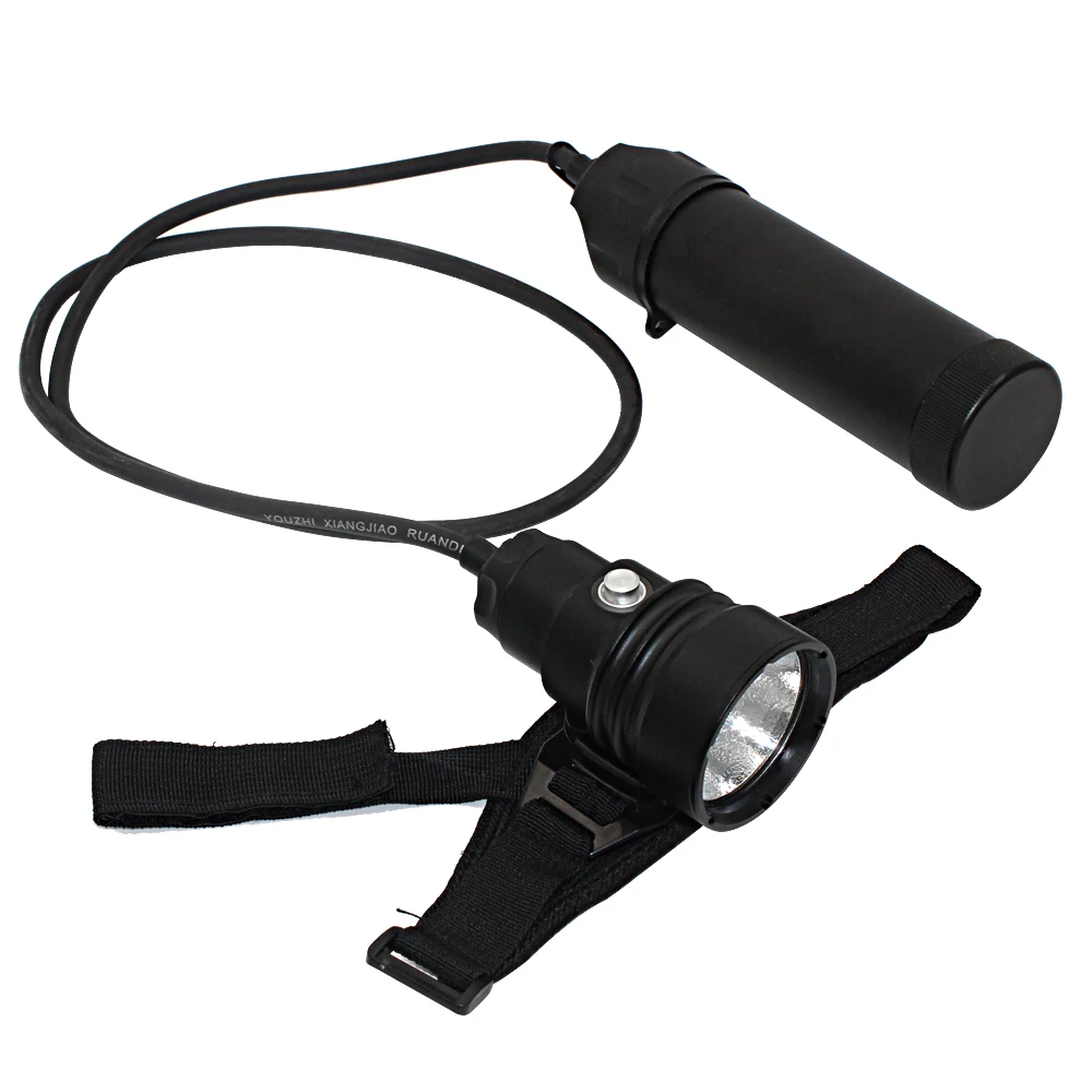 XHP70.2 LED Diving Flashlight Waterproof Underwater Video 100M Powerful Canister Split Type XHP70 Scuba Dive Torch Lamp Light