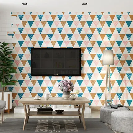 Modern Geometric Diamond Wall Paper Nordic Style Bedroom Study Living Room TV Background Non-woven Wallpapers